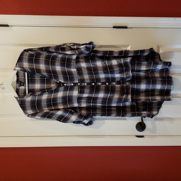 TORRID Plaid Button Front Hi-Lo Babydoll Midi Top Blouse sz 1X Women's Plus - Picture 4 of 12